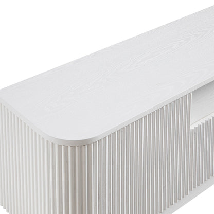 Meuble TV Maru 200 cm de large avec tiroirs, blanc délavé