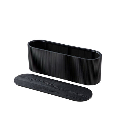 Banc ottoman de rangement Maru, noir