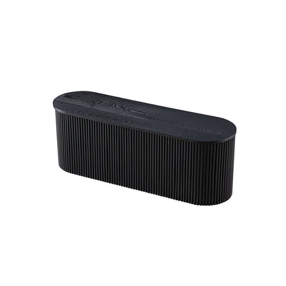Banc ottoman de rangement Maru, noir