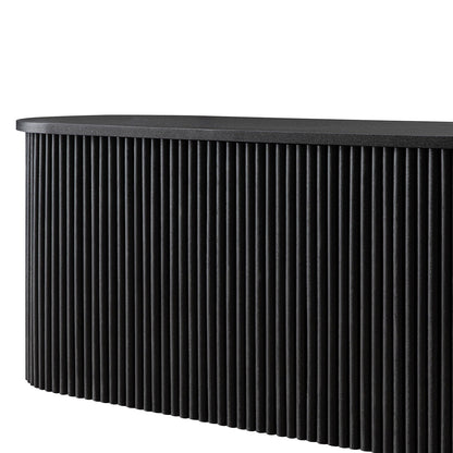 Banc ottoman de rangement Maru, noir