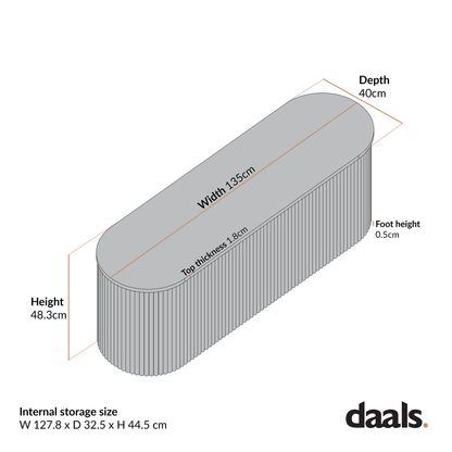 Banc ottoman de rangement Maru, chêne