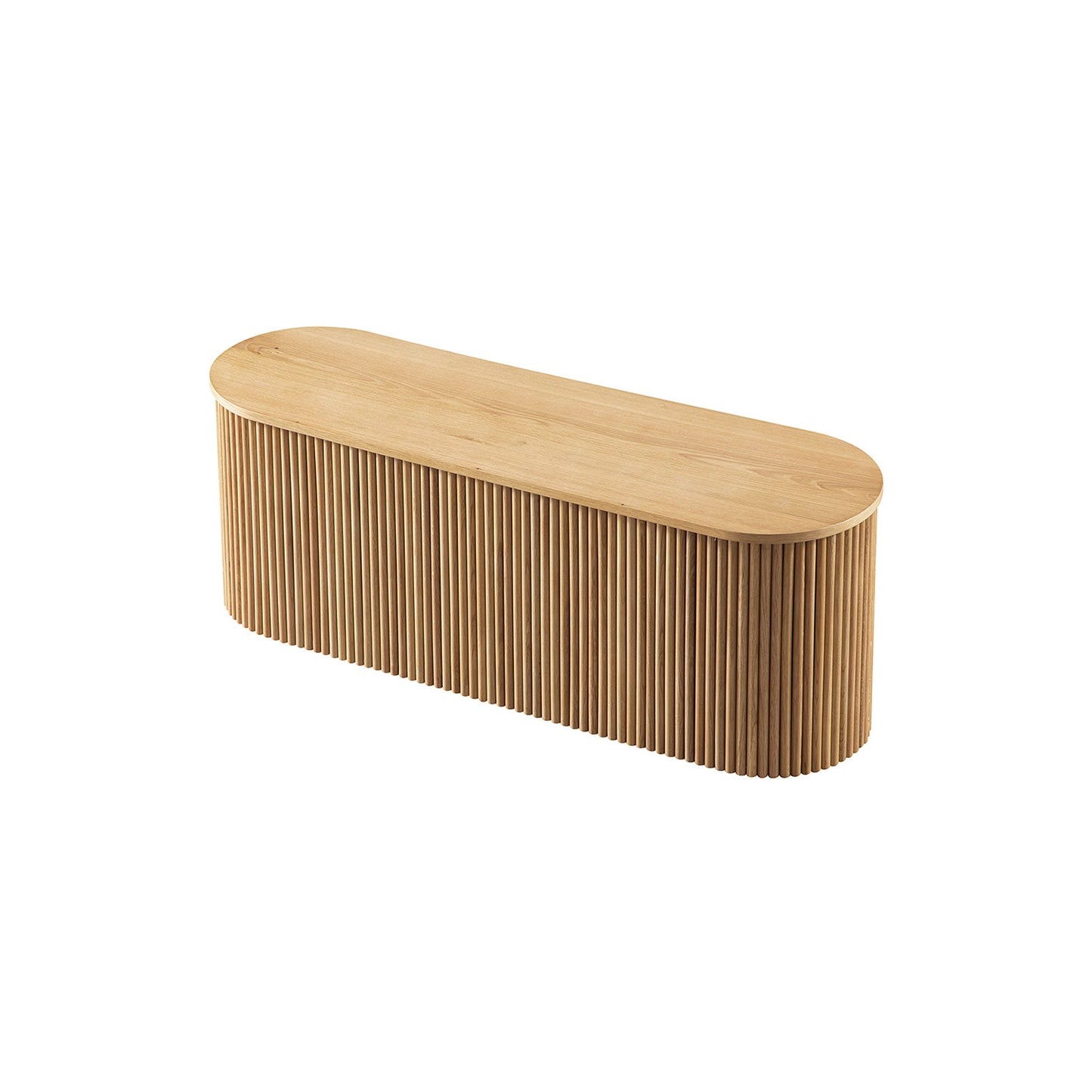 Banc ottoman de rangement Maru, chêne