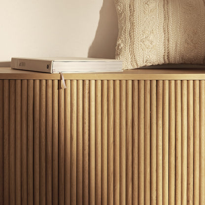 Banc ottoman de rangement Maru, chêne