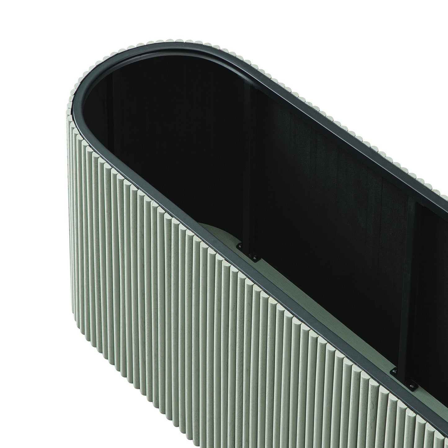 Banc ottoman de rangement Maru, vert sauge