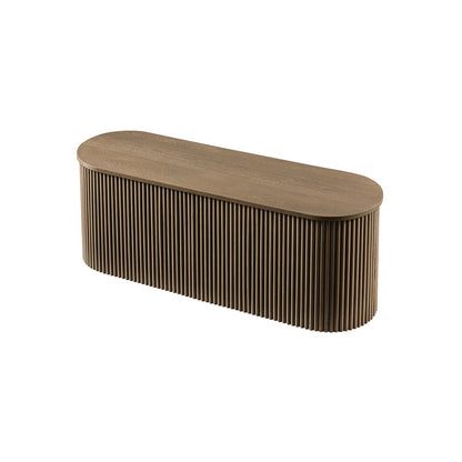 Banc ottoman de rangement Maru, chêne argenté