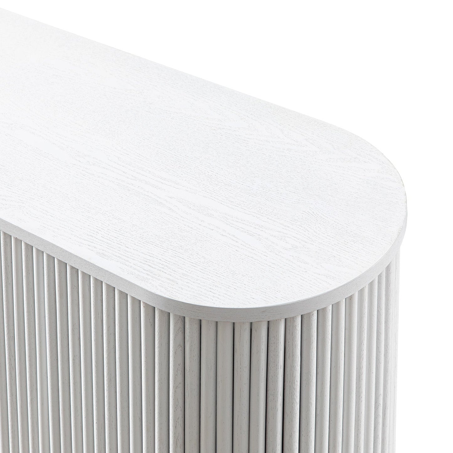 Banc ottoman de rangement Maru, blanc délavé