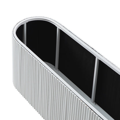 Banc ottoman de rangement Maru, blanc délavé