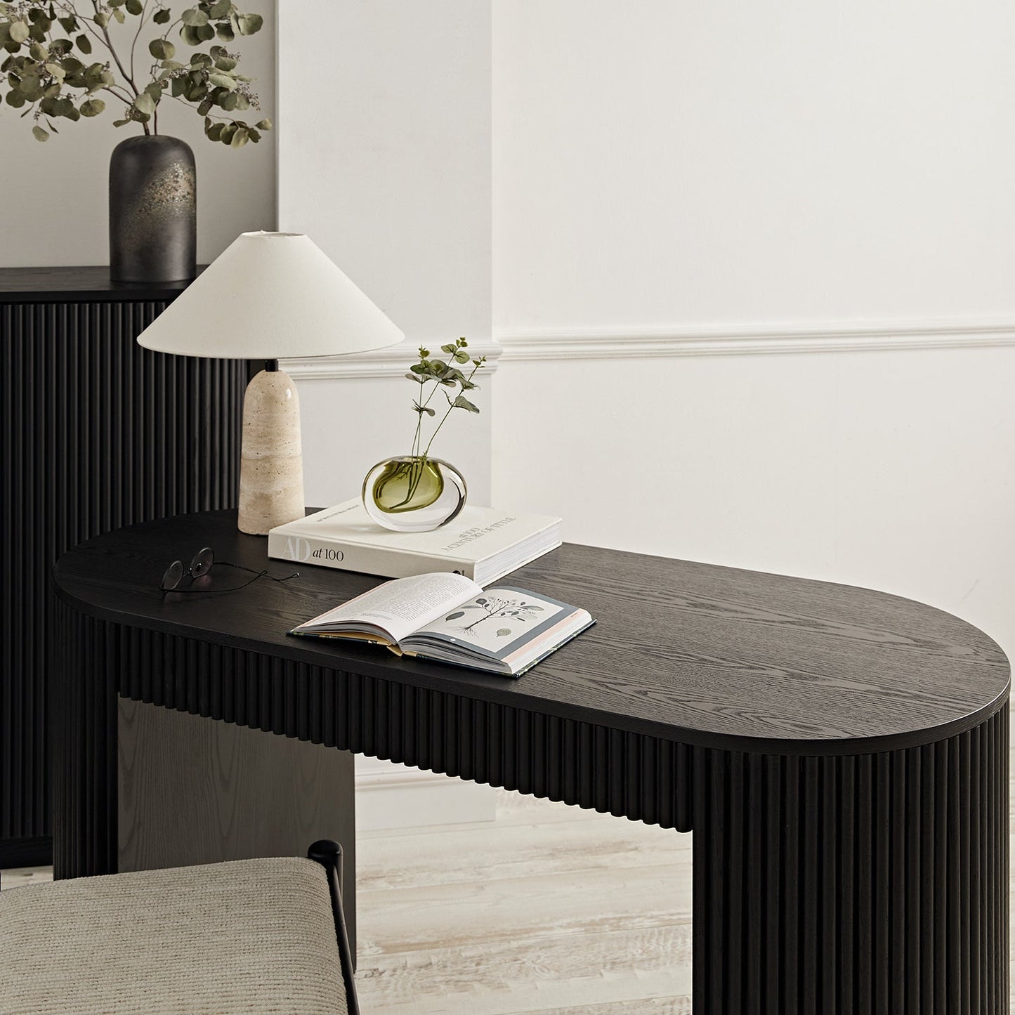 Bureau Maru à 1 tiroir, noir