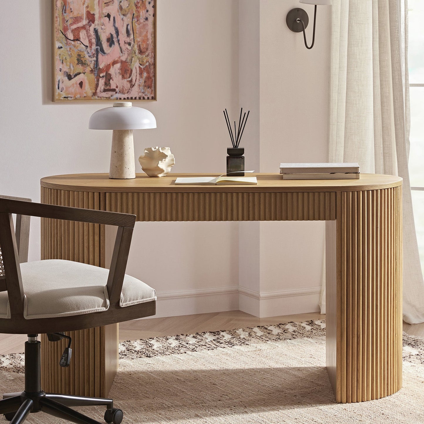 Bureau Maru à 1 tiroir, chêne