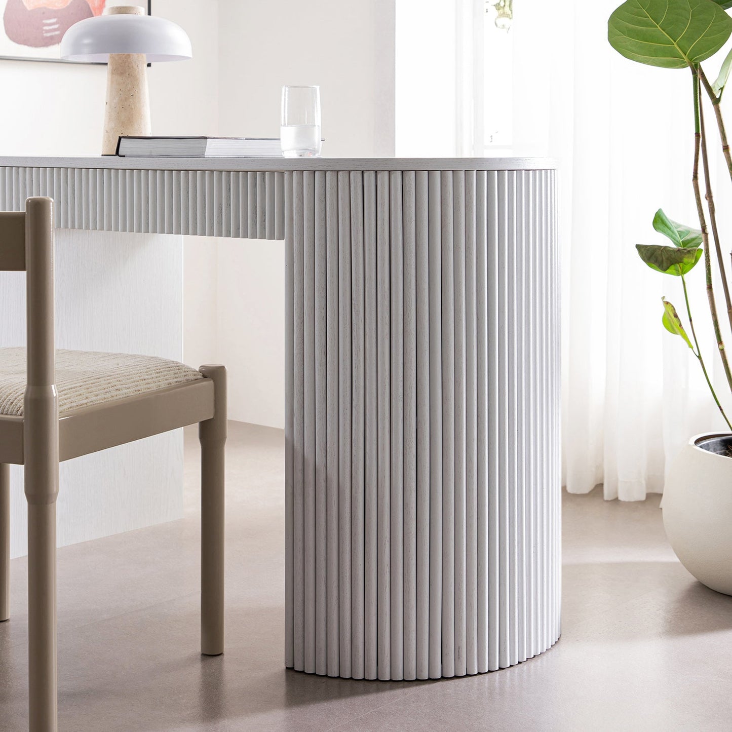 Bureau Maru à 1 tiroir, blanc délavé