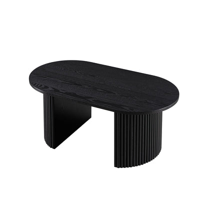 Table basse ovale Maru, noire