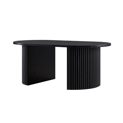 Table basse ovale Maru, noire