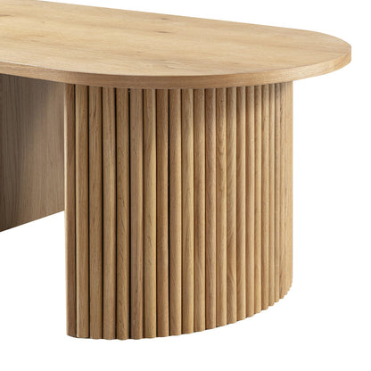 Table basse ovale Maru, chêne