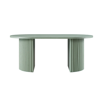 Table basse ovale Maru, vert sauge