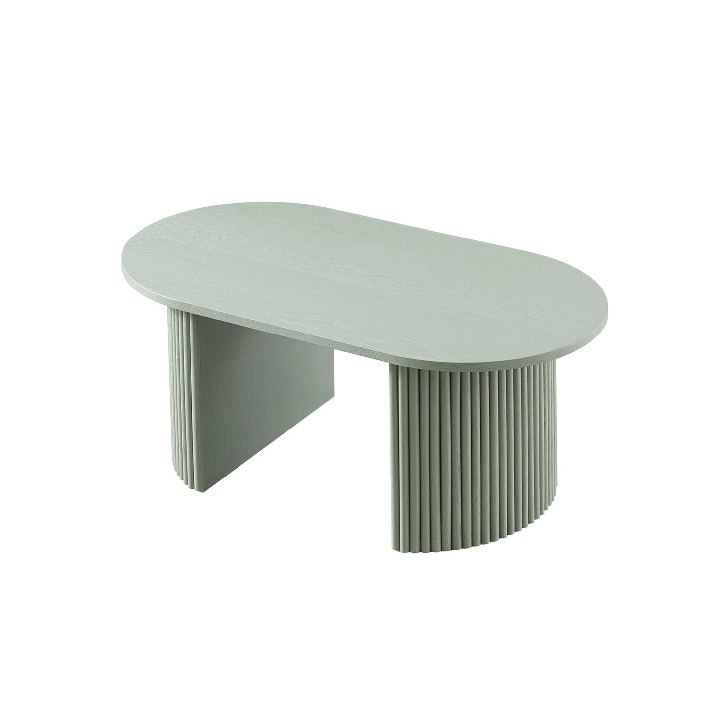 Table basse ovale Maru, vert sauge