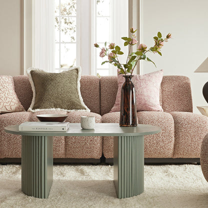 Table basse ovale Maru, vert sauge