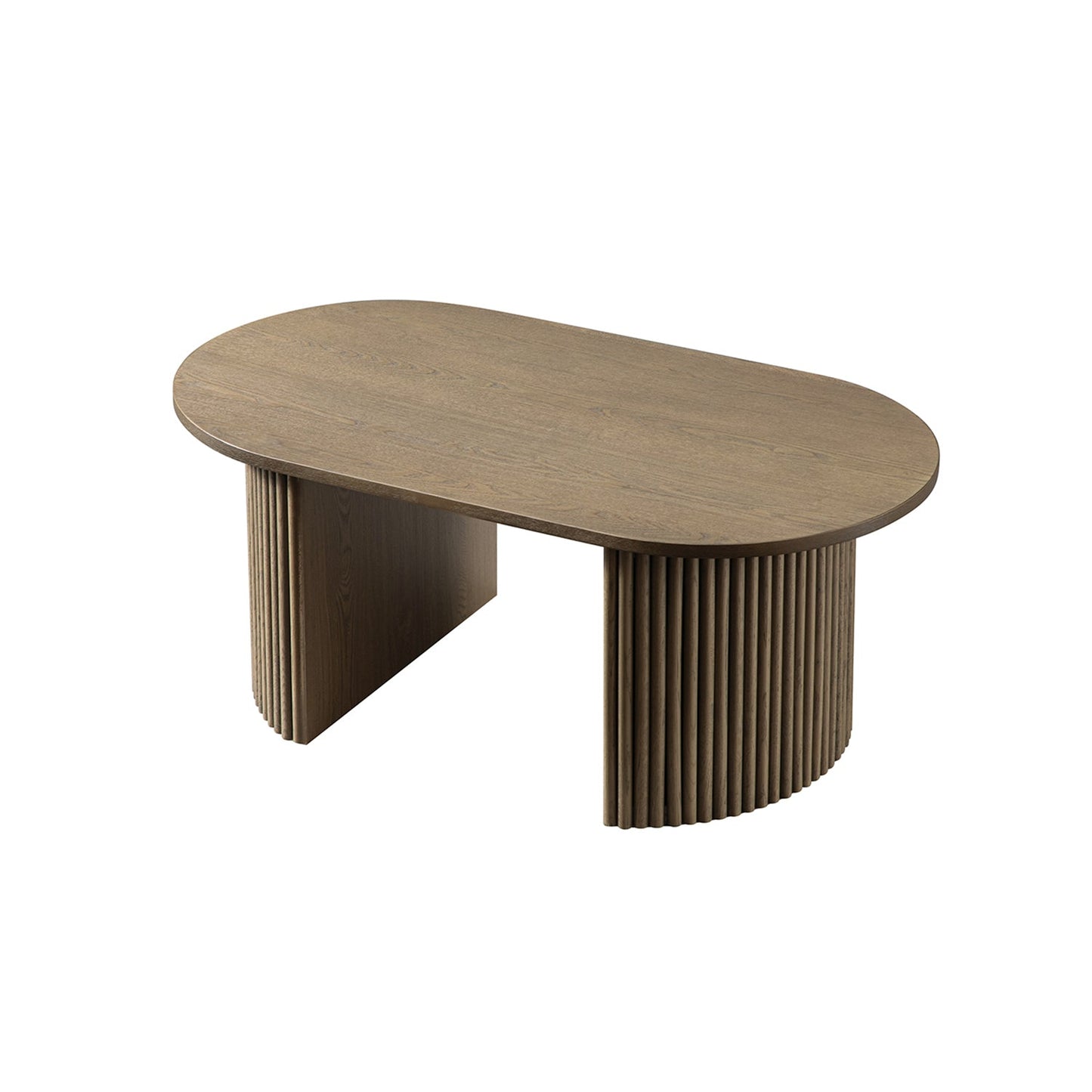 Table basse ovale Maru, chêne argenté