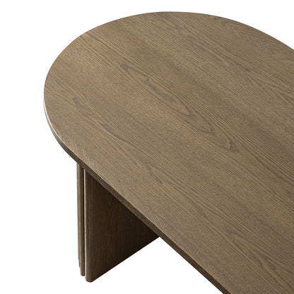 Table basse ovale Maru, chêne argenté