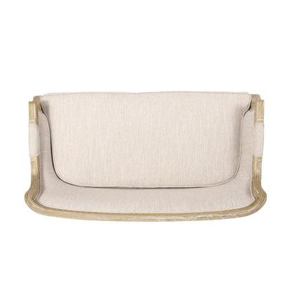 Canapé deux places en bois beige-brun avec structure en bois d'hévéa