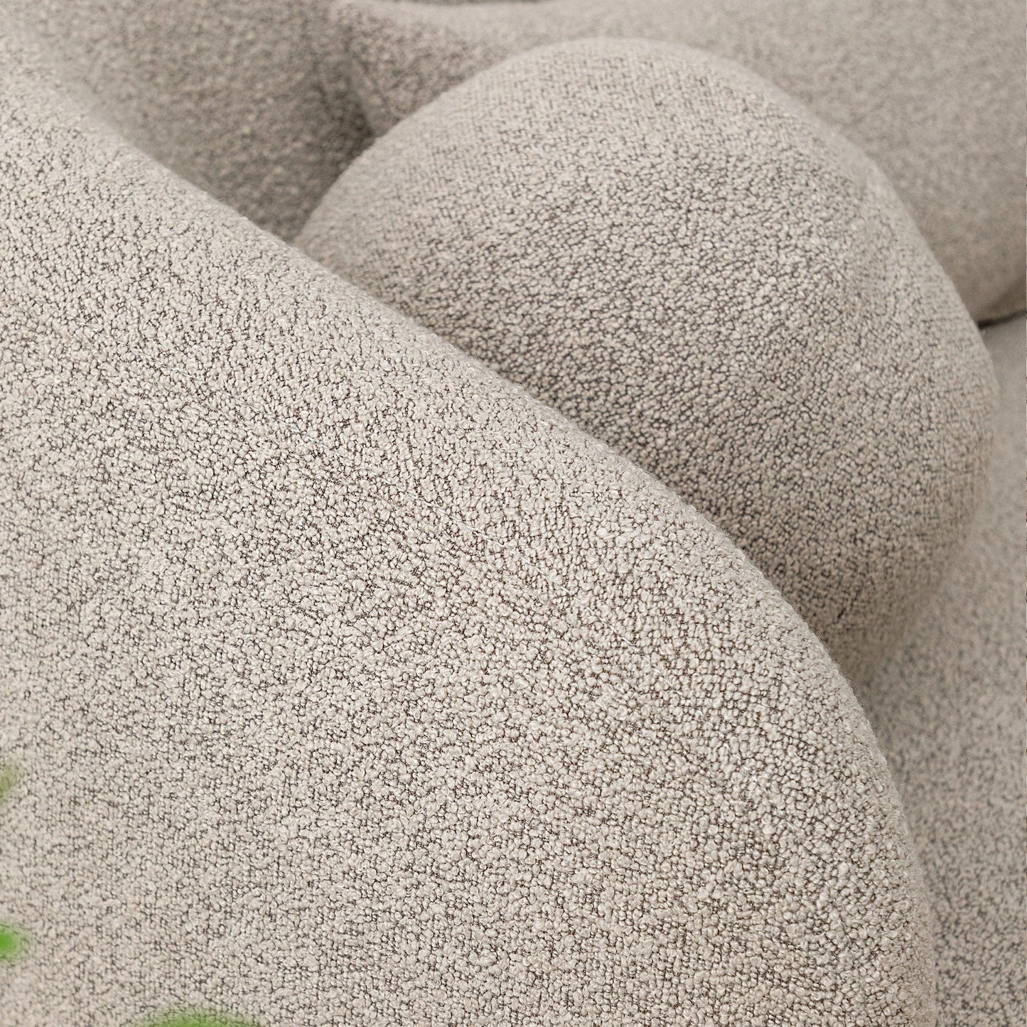 Canapé 2 places KINWELL en tissu bouclé avec coussins