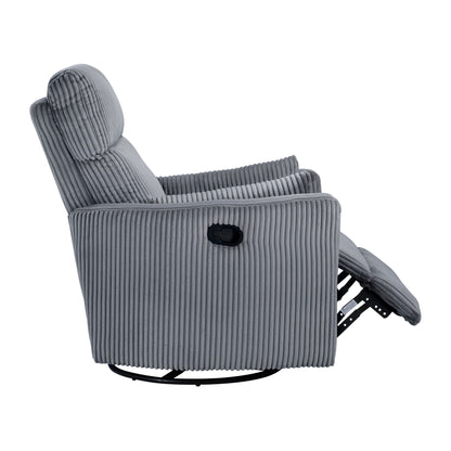 Fauteuil inclinable manuel pivotant en velours côtelé Braidy