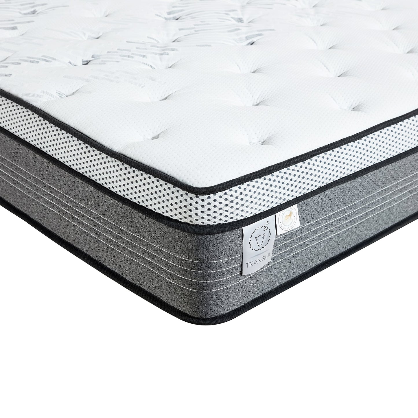 Matelas hybride de luxe TRANQUIL Harvey à ressorts ensachés avec mousse à mémoire de forme