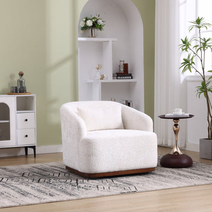 Fauteuil pivotant en chenille, canapé d'appoint confortable à 360 degrés pour salon, chambre et bureau avec coussin amovible