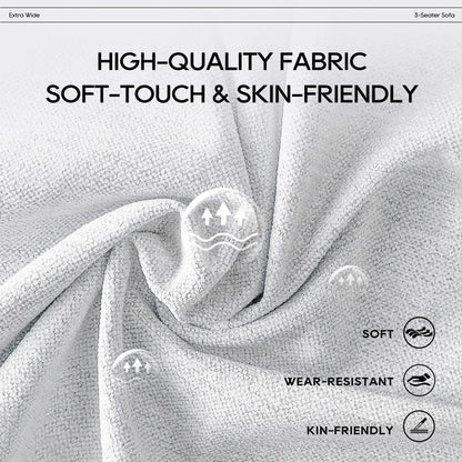 Canapé d'angle modulaire Cloud 144 avec pouf - Canapé de salon en tissu chenille moelleux