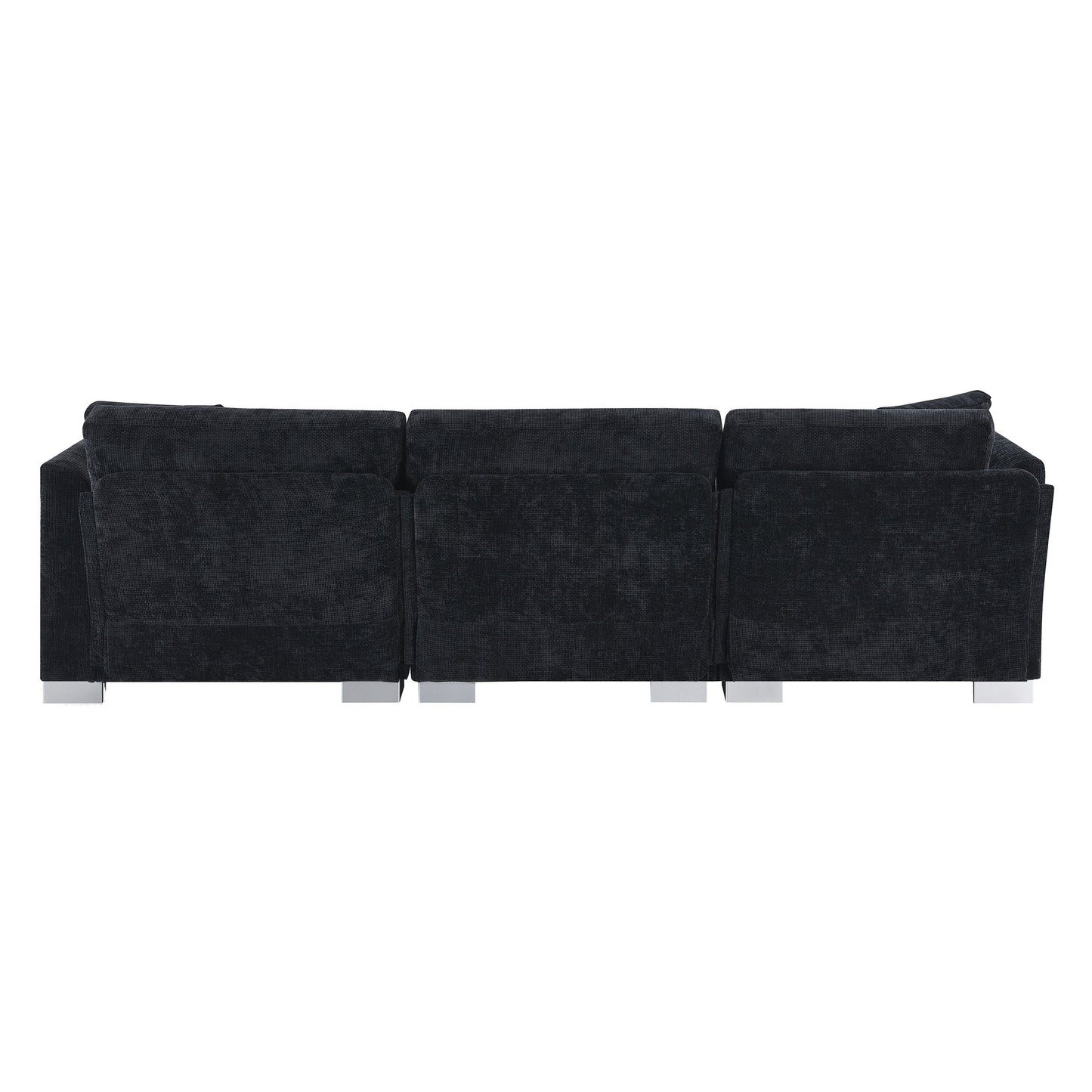 Canapé d'angle Cloud, ensemble de canapé de luxe en forme de L avec 2 coussins offerts, mobilier d'intérieur 4 places en chenille avec méridienne surdimensionnée