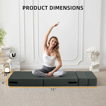 Canapé-lit convertible pliant - Fauteuil-lit moderne en lin avec oreiller et matelas pliable pour salon/chambre d'étudiant/chambre d'amis