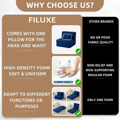 Canapé-lit convertible pliant - Fauteuil-lit moderne en lin avec oreiller et matelas pliable pour salon/chambre d'étudiant/chambre d'amis