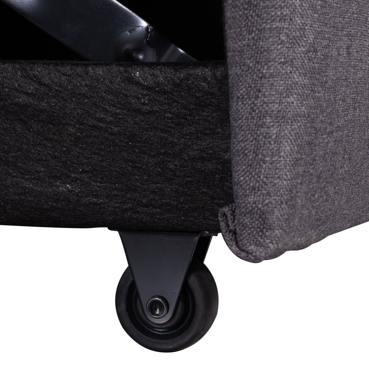 Canapé d'angle convertible en L avec lit gigogne et espace de rangement, 2 coussins décoratifs