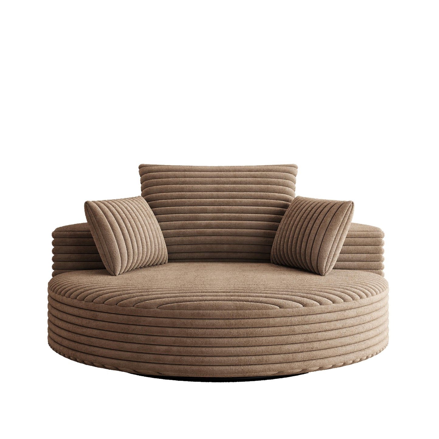 Fauteuil pivotant simple en velours côtelé et mousse chenille