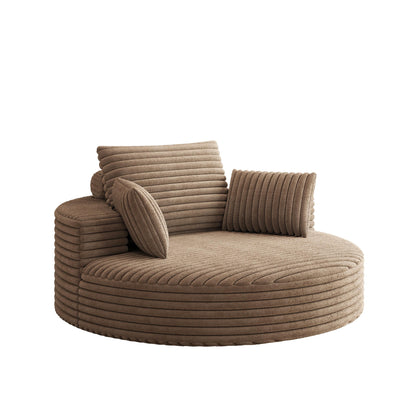 Fauteuil pivotant simple en velours côtelé et mousse chenille