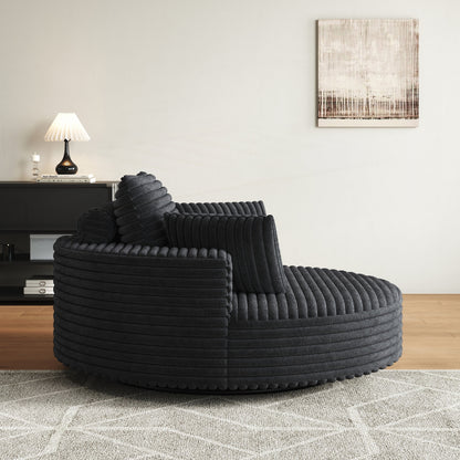 Fauteuil pivotant simple en velours côtelé et mousse chenille