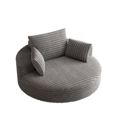 Fauteuil pivotant simple en velours côtelé et mousse chenille
