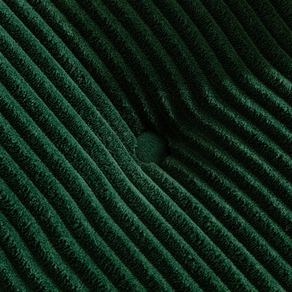 Canapé en velours côtelé avec pouf intégré et mousse à mémoire de forme - 123 cm (L) x 172 cm (l) x 62 cm (H)