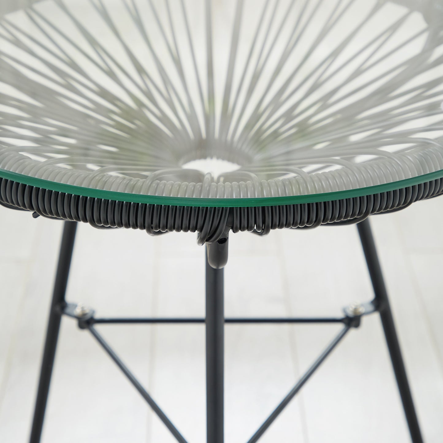 Ensemble bistro moderne en osier 3 pièces Corvus Sarcelles Acapulco