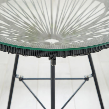 Ensemble bistro moderne en osier 3 pièces Corvus Sarcelles Acapulco