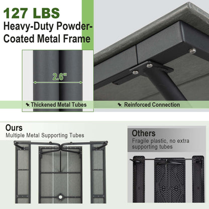 Ensemble table et banc de pique-nique Costway 1,8 m (6 pi) en PEHD robuste pour l'extérieur - Voir les détails