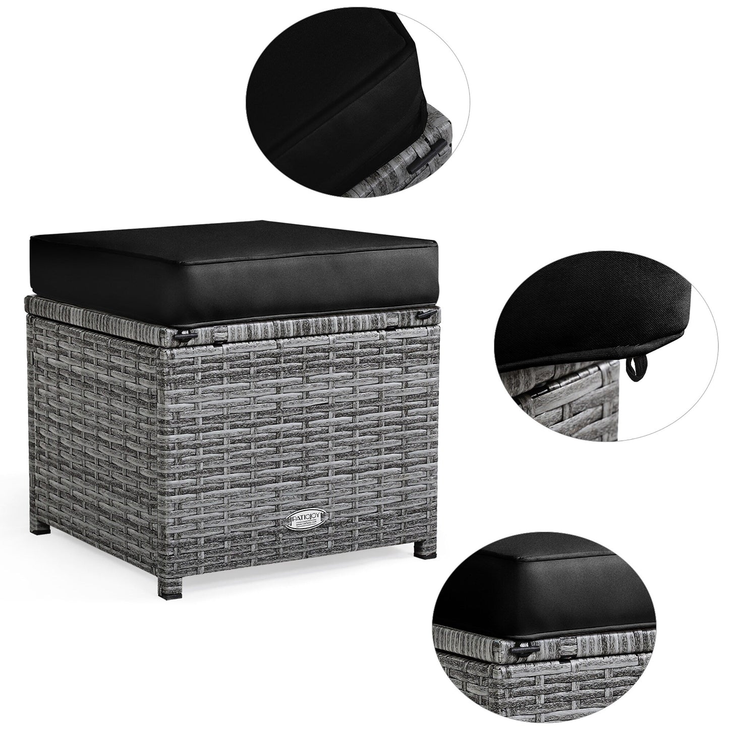 Ensemble de salle à manger d'extérieur Costway 7 pièces en rotin, comprenant canapé d'angle, pouf et fauteuil - Voir les détails