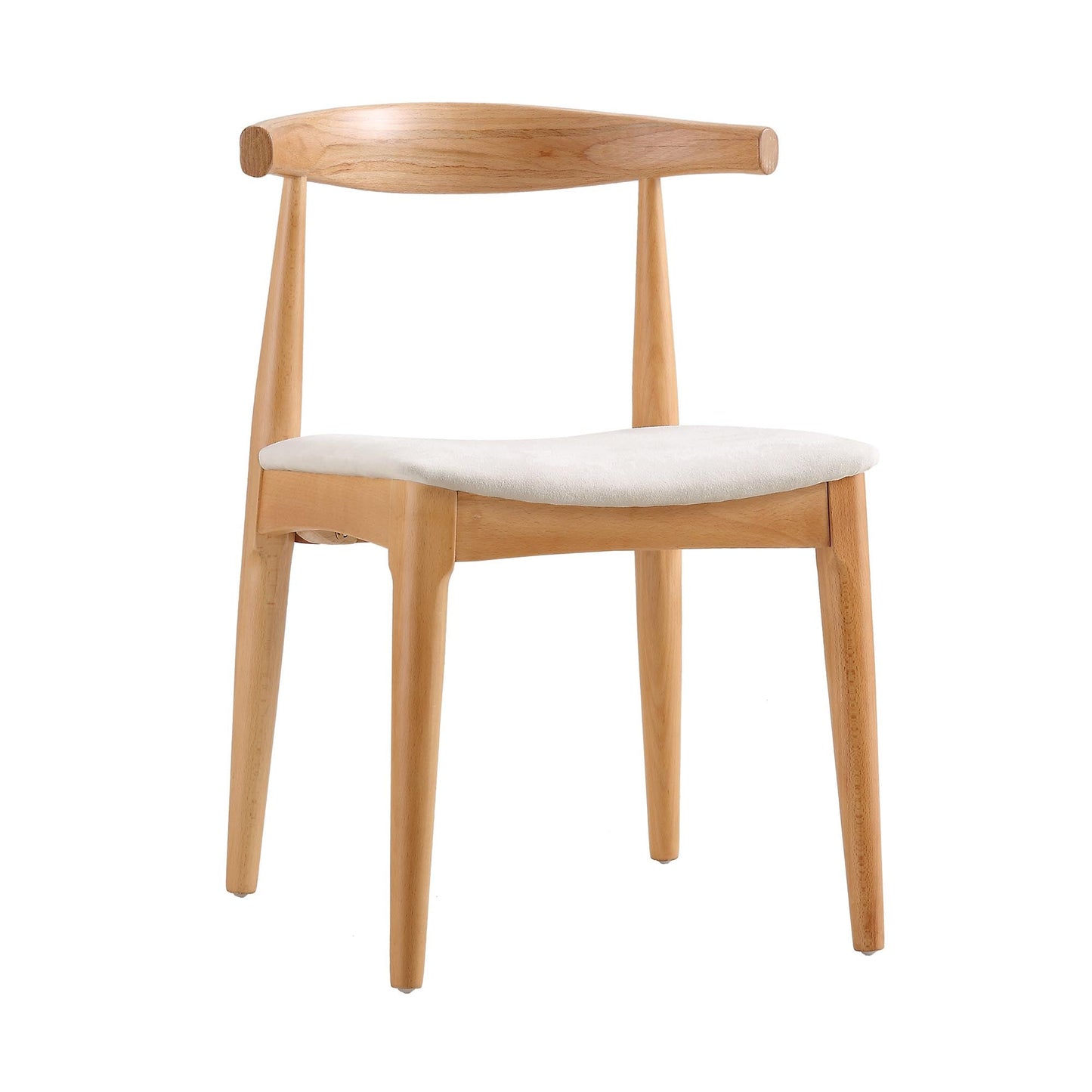 Ensemble de 2 chaises de salle à manger Arley en bois de hêtre, naturel et beige