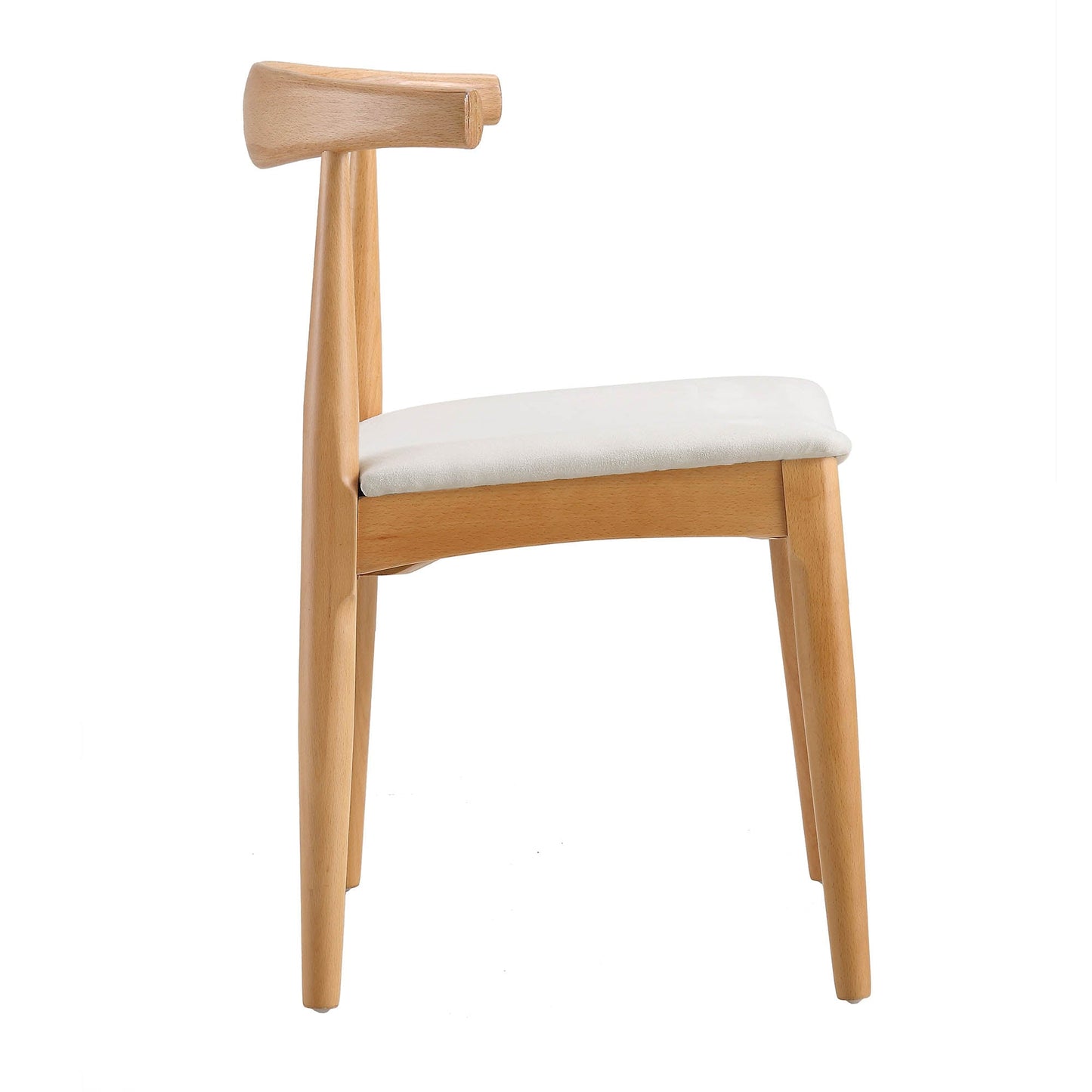 Ensemble de 2 chaises de salle à manger Arley en bois de hêtre, naturel et beige