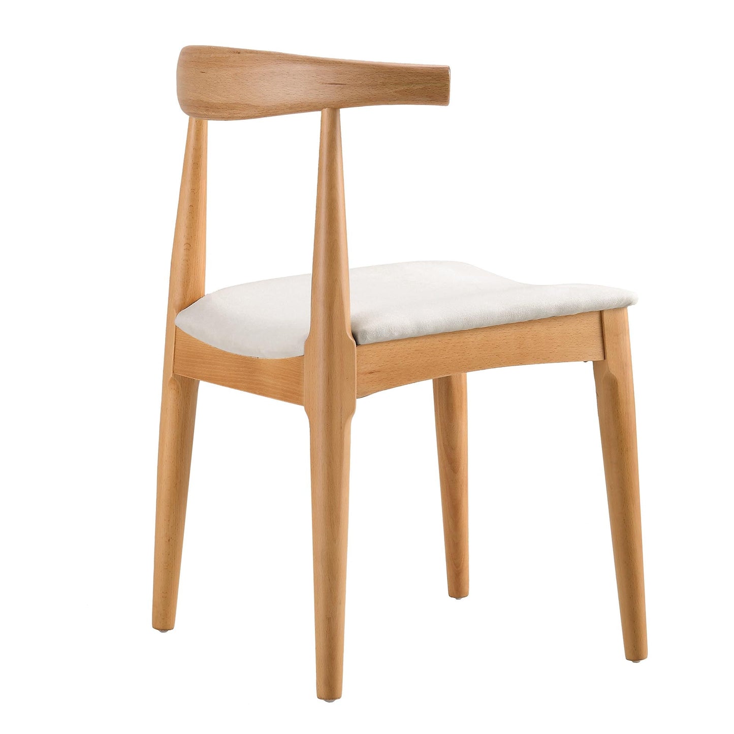 Ensemble de 2 chaises de salle à manger Arley en bois de hêtre, naturel et beige
