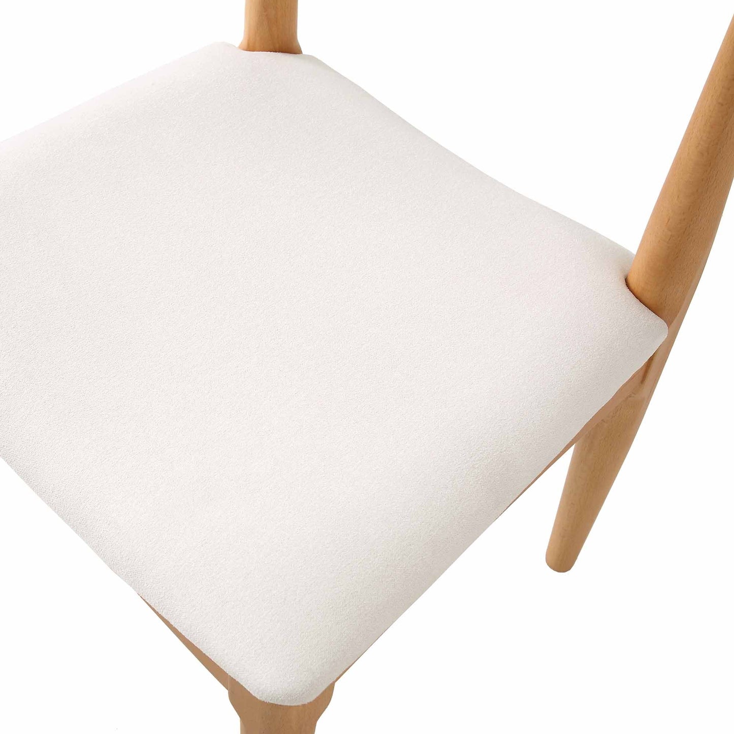 Ensemble de 2 chaises de salle à manger Arley en bois de hêtre, naturel et beige