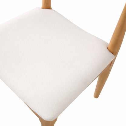 Ensemble de 2 chaises de salle à manger Arley en bois de hêtre, naturel et beige