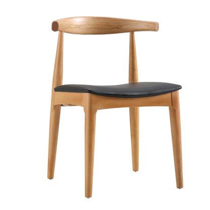 Ensemble de 2 chaises de salle à manger Arley en bois de hêtre, naturel et noir