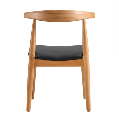 Ensemble de 2 chaises de salle à manger Arley en bois de hêtre, naturel et noir