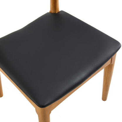 Ensemble de 2 chaises de salle à manger Arley en bois de hêtre, naturel et noir