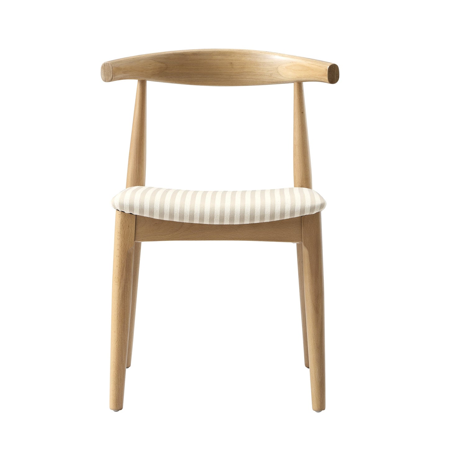 Ensemble de 2 chaises de salle à manger Arley en bois de hêtre, rayures naturelles et taupe clair